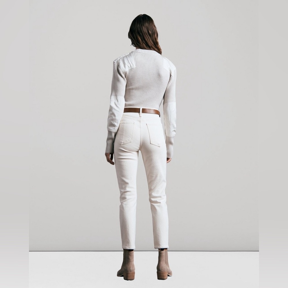 Rag & Bone Nina High-Rise Ankle Cigarette Jeans in Ecru Size 34 NWT - Picture 2 of 8